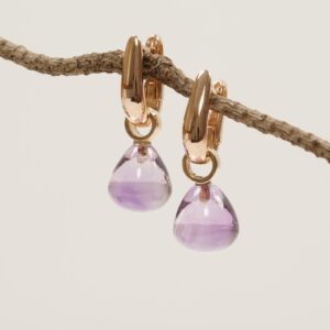 18 kt. amethist creolen